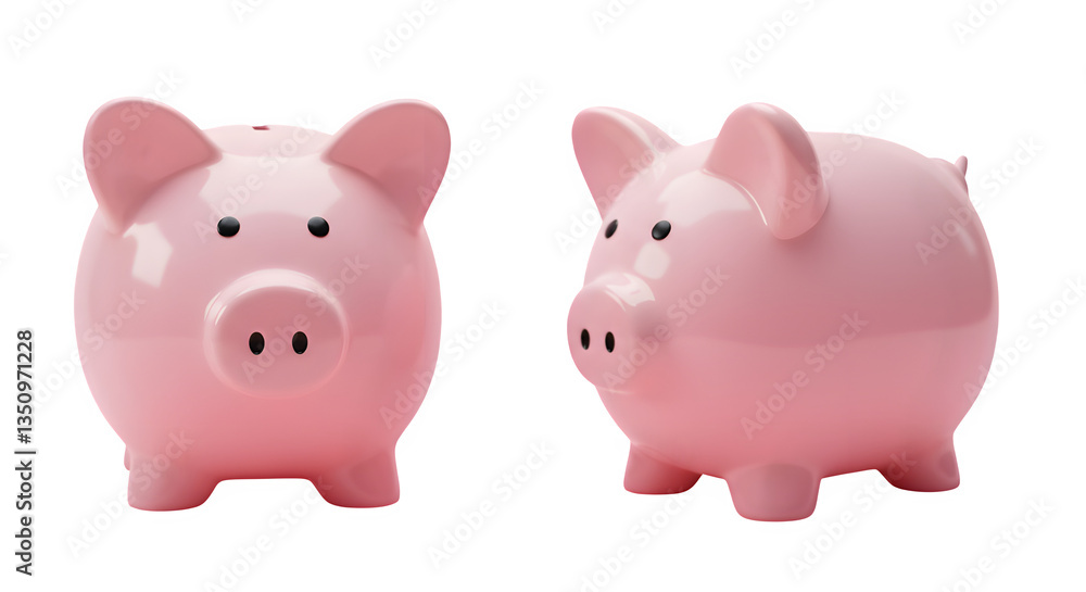 Piggy bank isolated on a transparent or white background. Piggy bank isolated on a transparent or white background.