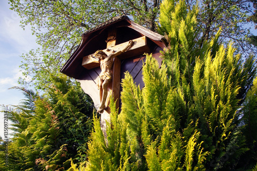 hölzernes Wegekreuz bei St.Peter im Hochschwarzwald, Baden-Württemberg, Deutschland