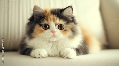 Wallpaper Mural Cute kitten on sofa, indoor home setting.  Perfect for pet websites Torontodigital.ca