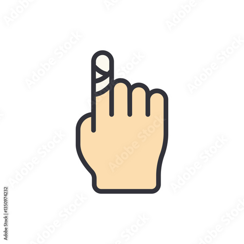 Bandage colored icons, minimalist vector illustration ,simple transparent graphic element .Isolated on white background