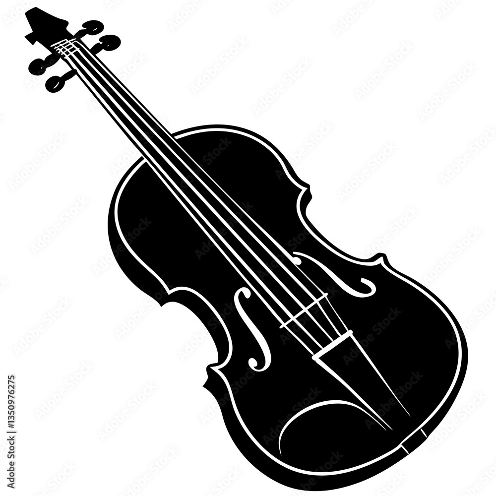 Fototapeta premium Viol Full Silhouette Vector Illustration