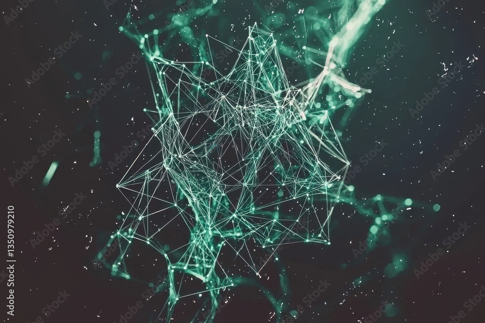 Abstract Network Connection Teal Plexus Structure Abstract Network Connection Teal Plexus Structure
