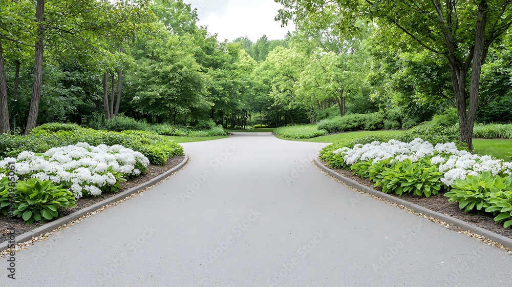 Spring flora action flower pathway in nature landscape serene garden view Spring flora action flower pathway in nature landscape serene garden view