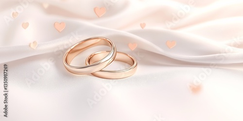 Two gold wedding rings rest...