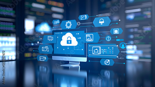 Conceptual Illustration Depicting WordPress Backup Solutions and Data Security Systems