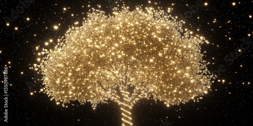 A surreal golden tree spark...