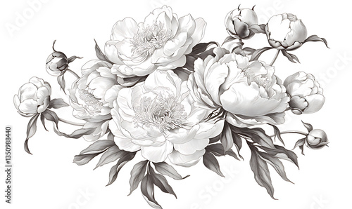 Creative 2D Doodle Floral Illustrations on White Background