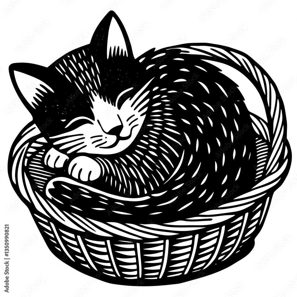 Fototapeta premium cat in a basket