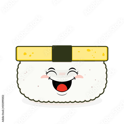 tamago sushi playful face cartoon cute