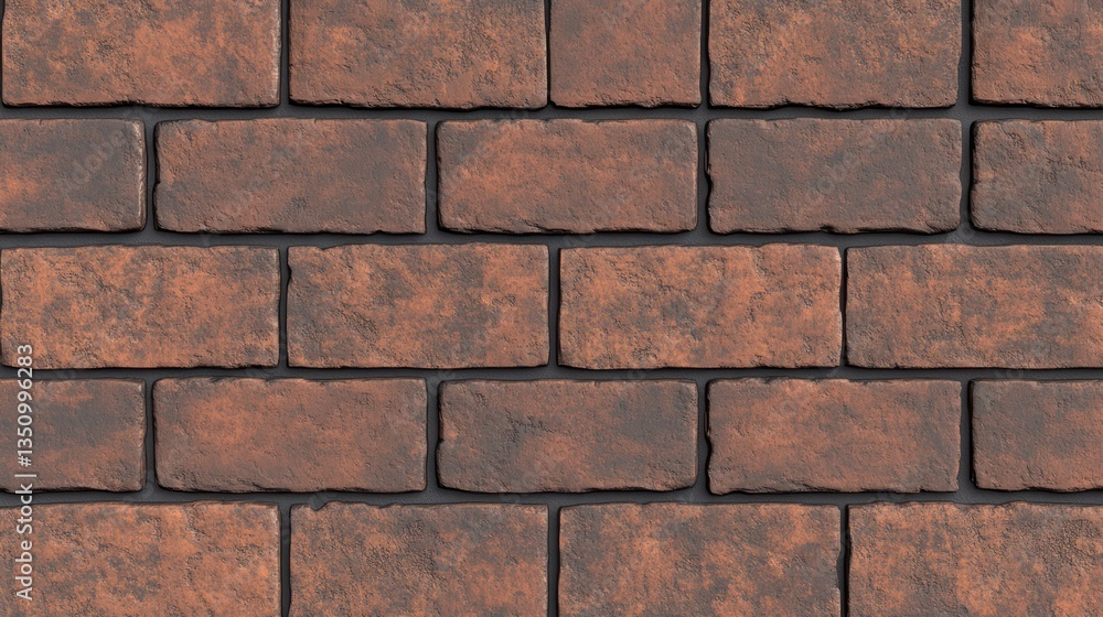 Obraz premium Rustic brown brick wall texture, seamless pattern, background, design, construction