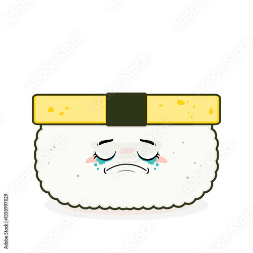 tamago sushi crying face cartoon cute