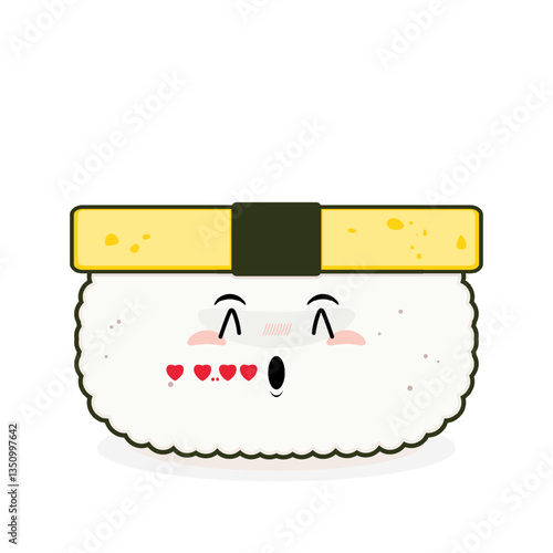 tamago sushi whistling face cartoon cute