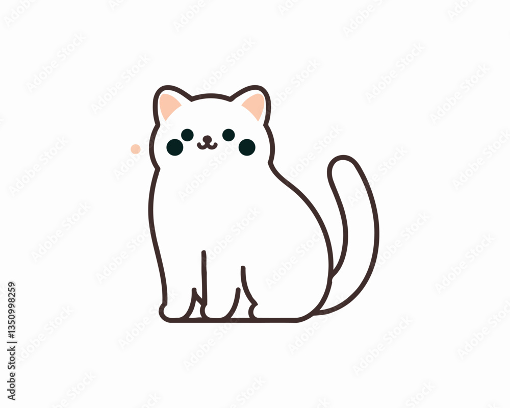Cartoon cat logo design icon symbol vector illustration. Cartoon cat logo design icon symbol vector illustration.