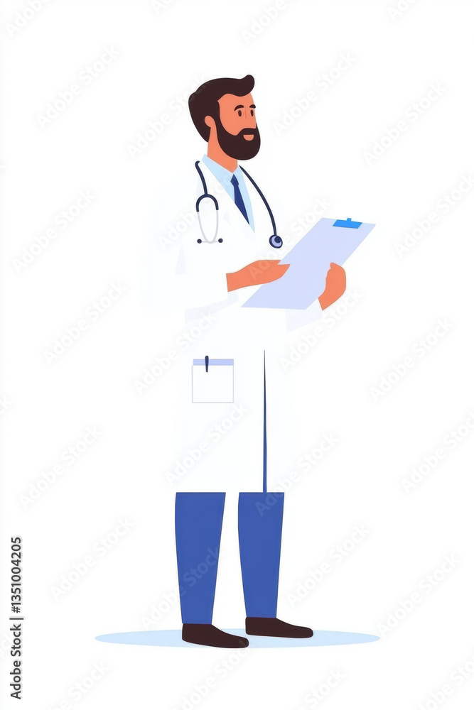 A doctor examines a patient's health report in a professional setting. A doctor examines a patient's health report in a professional setting.