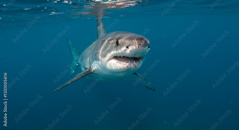 Fototapeta premium Great White Shark: Oceanic Majesty, Underwater Elegance