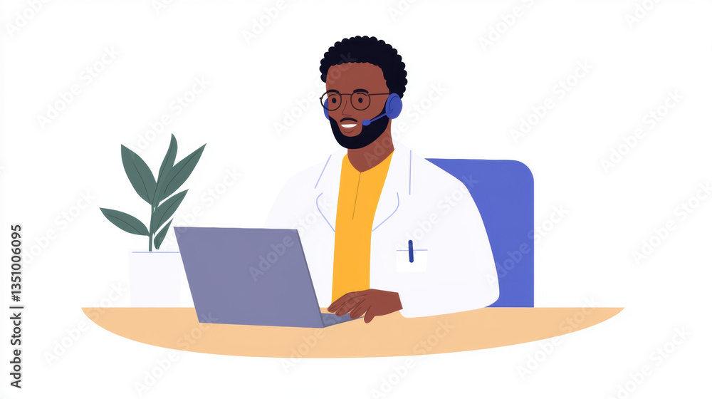 A hospital receptionist answering a phone call in a high-fidelity image. A hospital receptionist answering a phone call in a high-fidelity image.