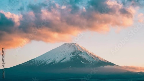 Sunset over Mount Fuji in Winter - Time Lapse