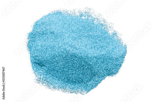 Light blue glitter powder, isolated on transparent background.
