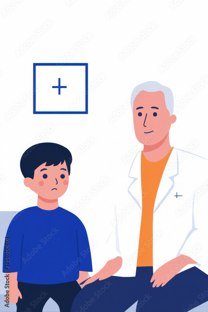 A pediatrician examines a child in a hospital, showcasing high-quality medical care in a vibrant setting. A pediatrician examines a child in a hospital, showcasing high-quality medical care in a vibrant setting.