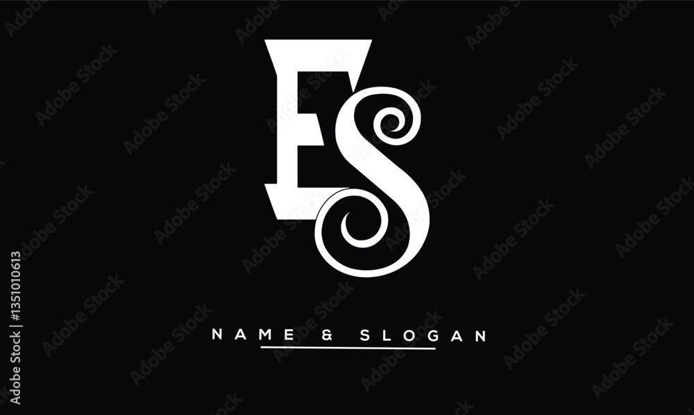 SE, ES Abstract Letters Logo Monogram SE, ES Abstract Letters Logo Monogram