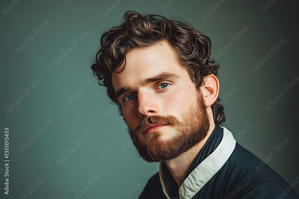 Fototapeta premium Handsome man portrait with studio shot.