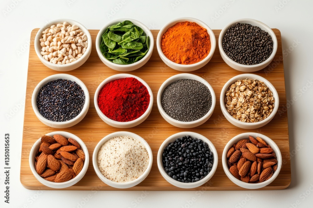 Creating fiber-loaded dishes with colorful ingredients on a wooden cutting board kitchen food photography bright aesthetic Creating fiber-loaded dishes with colorful ingredients on a wooden cutting board kitchen food photography bright aesthetic