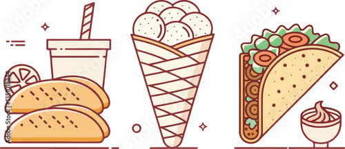 Shawarma icon design, Shawarma vector design in isolated background
