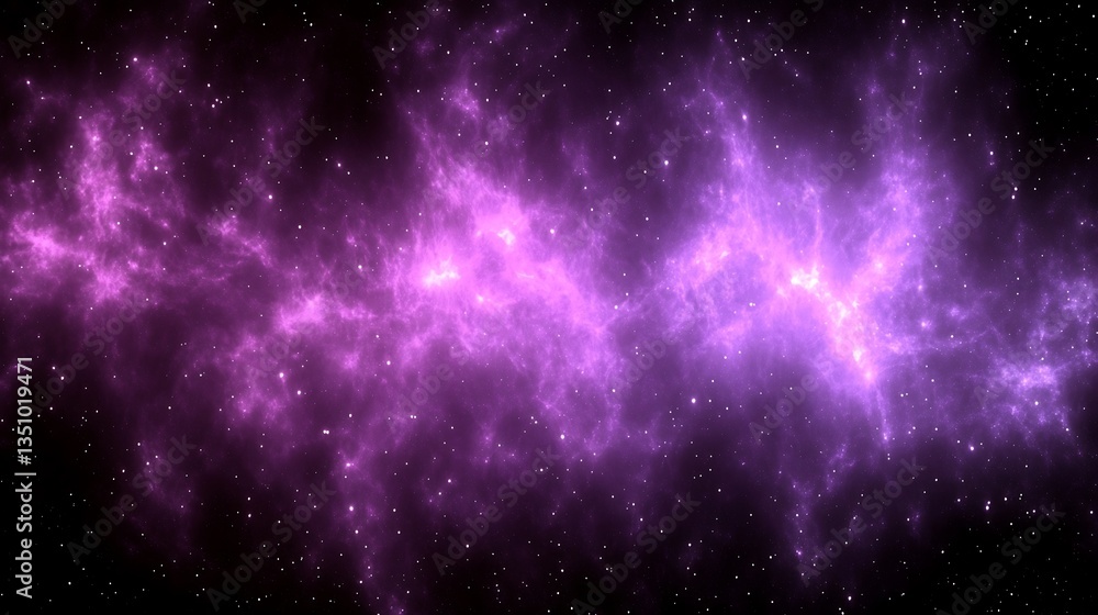A luminous nebula filled with shining stars in deep space A luminous nebula filled with shining stars in deep space