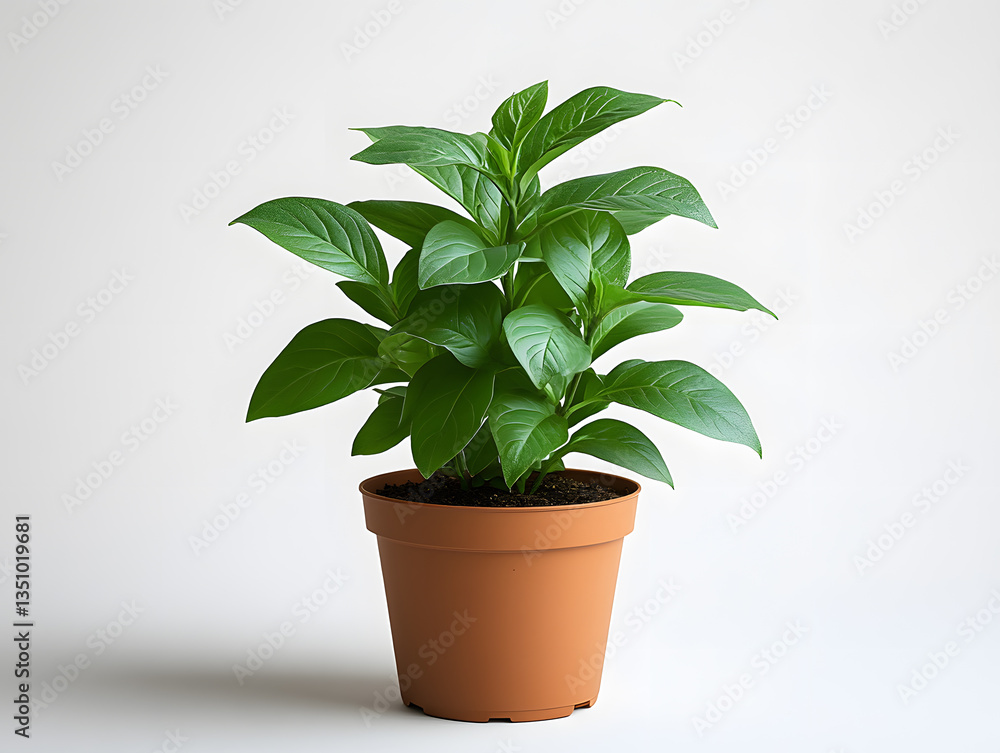 Obraz premium Close-up of minimalist-style green plant pots