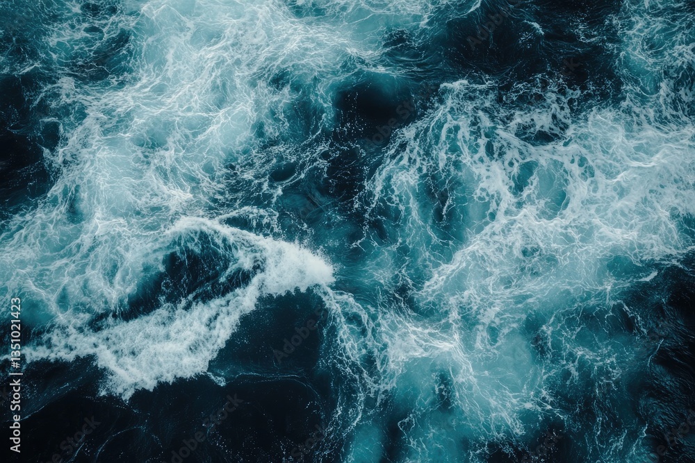 Ocean waves crashing, textured surface. Powerful, turbulent water Ocean waves crashing, textured surface. Powerful, turbulent water