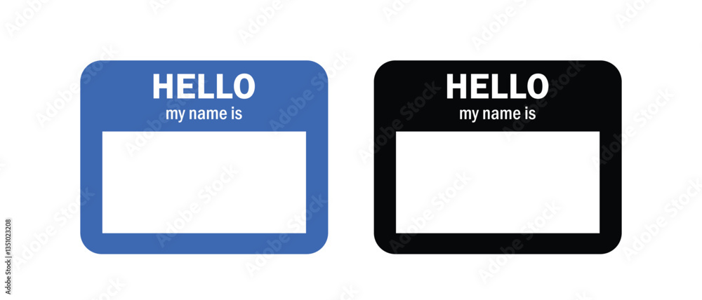Hello, my name is. Name label sticker vector icon set illustration isolated on white background. Hello, my name is. Name label sticker vector icon set illustration isolated on white background.