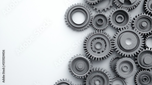 Wallpaper Mural Abstract gears on white background for industrial or technology concept Torontodigital.ca