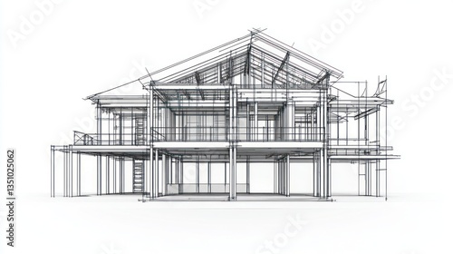 Architectural Blueprint of Modern House photo