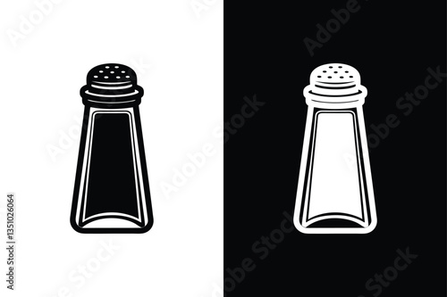 Salt & Pepper Shaker Icon. Essential Condiment Symbols for Branding