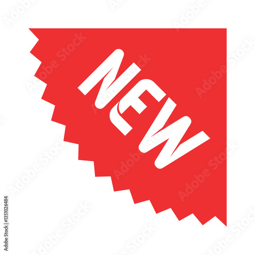 New product red corner starburst sticker