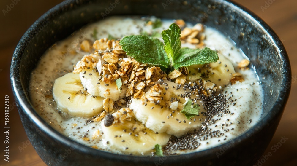 Creamy Yogurt Bowl with Banana Granola and Chia Seeds Creamy Yogurt Bowl with Banana Granola and Chia Seeds