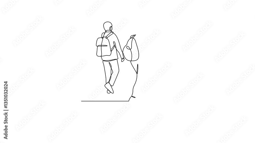 Animated self drawing of Back to school video design illustration. Students activity after holiday in design illustration simple linear style video concept. Suitable for education design asset. Animated self drawing of Back to school video design illustration. Students activity after holiday in design illustration simple linear style video concept. Suitable for education design asset.