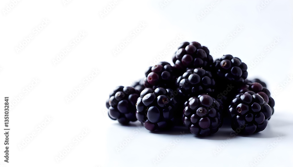 Fresh Blackberries Close Up Highlighting Glossy Texture and Rich Color Fresh Blackberries Close Up Highlighting Glossy Texture and Rich Color
