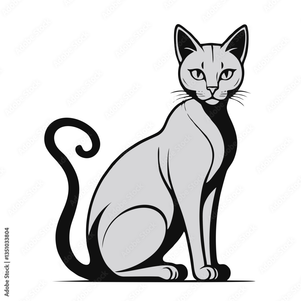 Obraz premium Minimalist Cat Vector Design