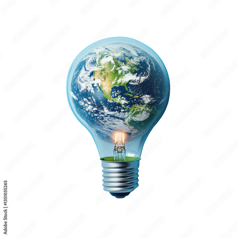 Earth Inside Lightbulb Global Energy Concept, Earth Inside Lightbulb Global Energy Concept,