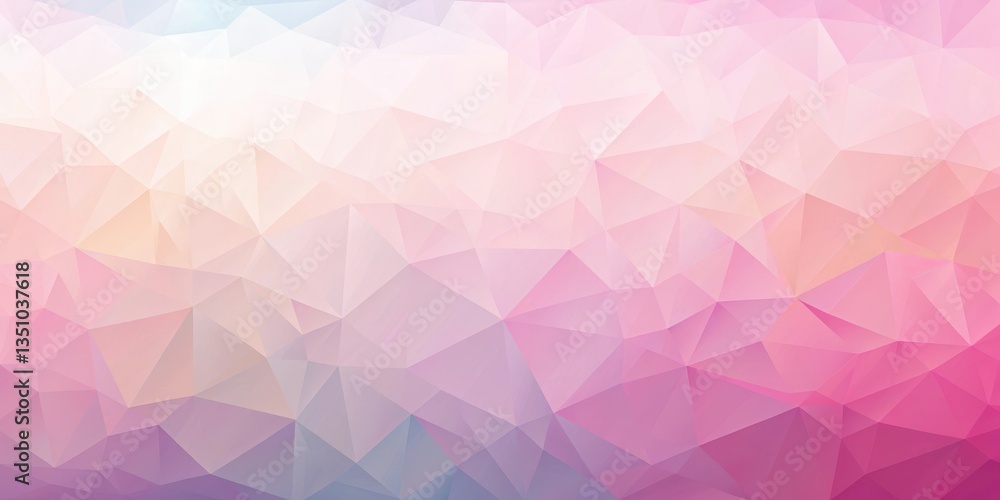Soft pastel pink hues blend into a gentle gradient across a low polygon background with subtle geometric shapes and gentle curves , gradient, geometric pattern