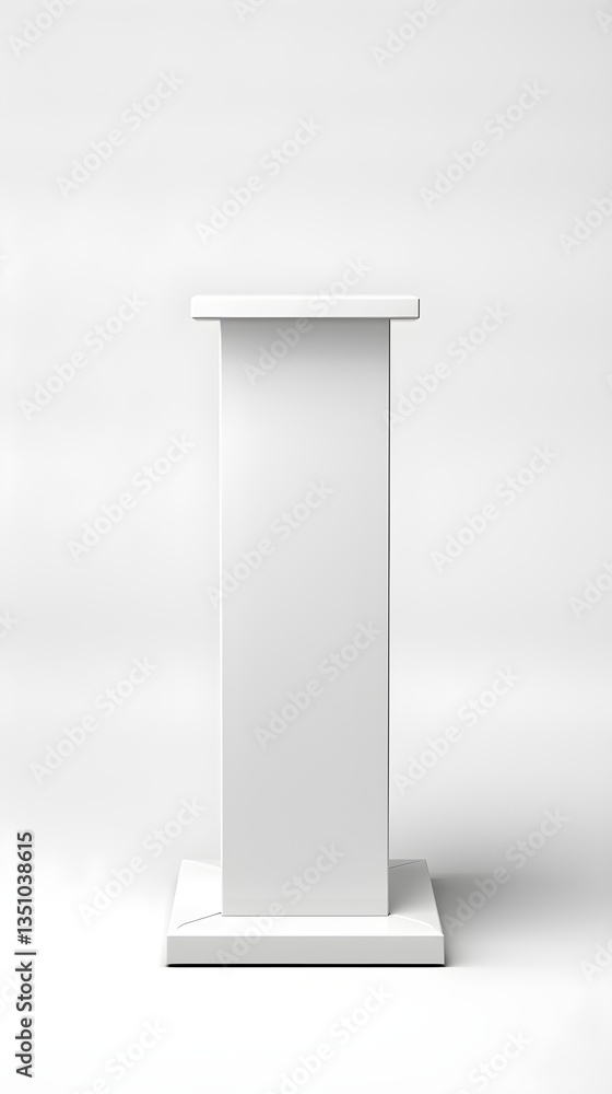 Clean Minimalist White Display Stand Product Presentation Pedestal Blank Mockup for Advertising Clean Minimalist White Display Stand Product Presentation Pedestal Blank Mockup for Advertising