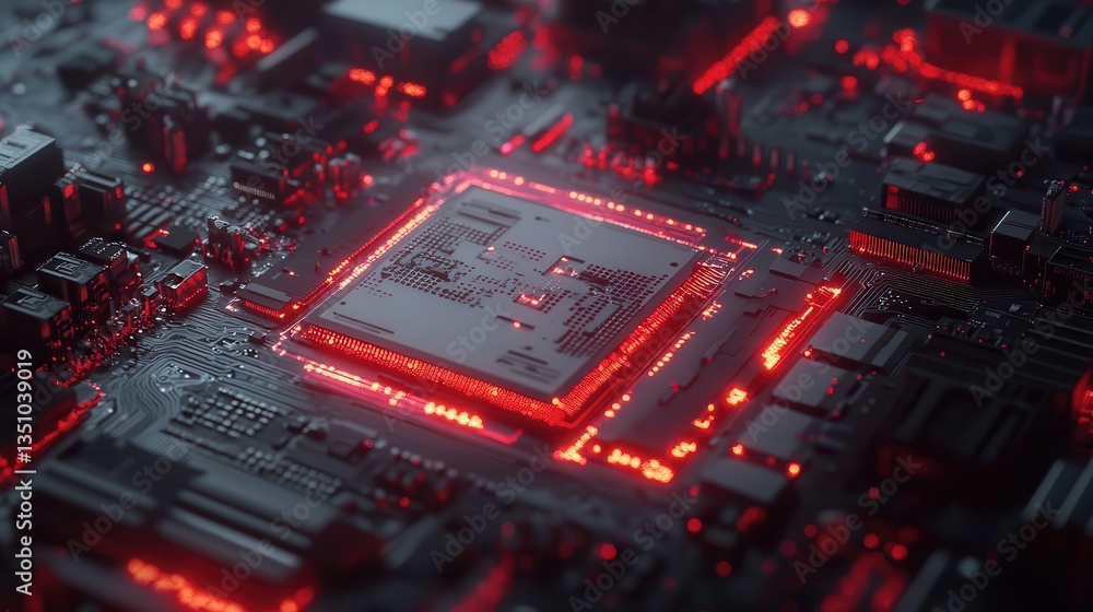 CPU Chip on Motherboard. Central Computer Processors CPU concept. Quantum computer large data processing database concept. Futuristic microchip processor. AI chip background with circuit light. CPU Chip on Motherboard. Central Computer Processors CPU concept. Quantum computer large data processing database concept. Futuristic microchip processor. AI chip background with circuit light.