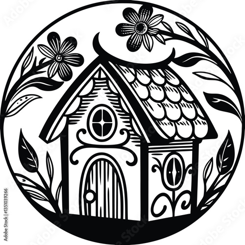 fairy house minimalist and simple silhouette (37).eps