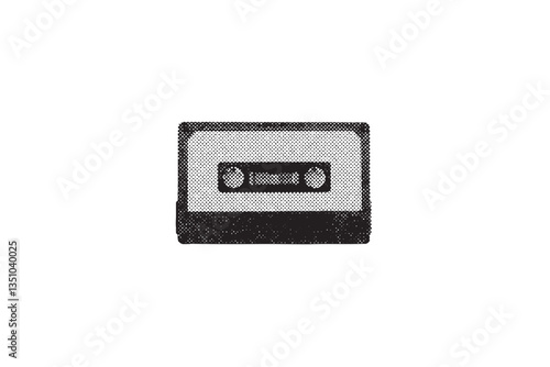 vintage cassette halftone grunge vector design element