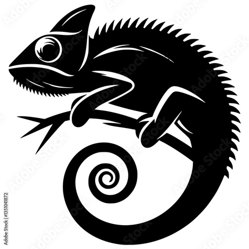 Silhouette of a chameleon