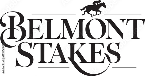 Belmont Stakes Horse Racing Logo and Illustration