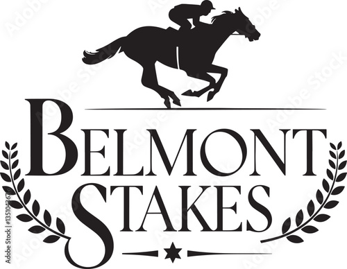 Belmont Stakes Horse Racing Logo and Illustration