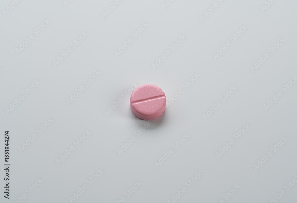 Pink pill on a white background Pink pill on a white background