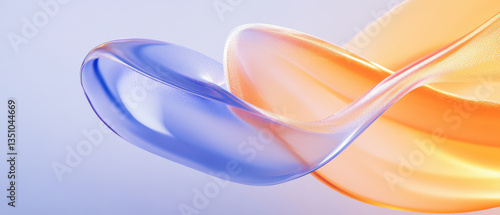 Abstract Flowing Shapes in Blue and Orange